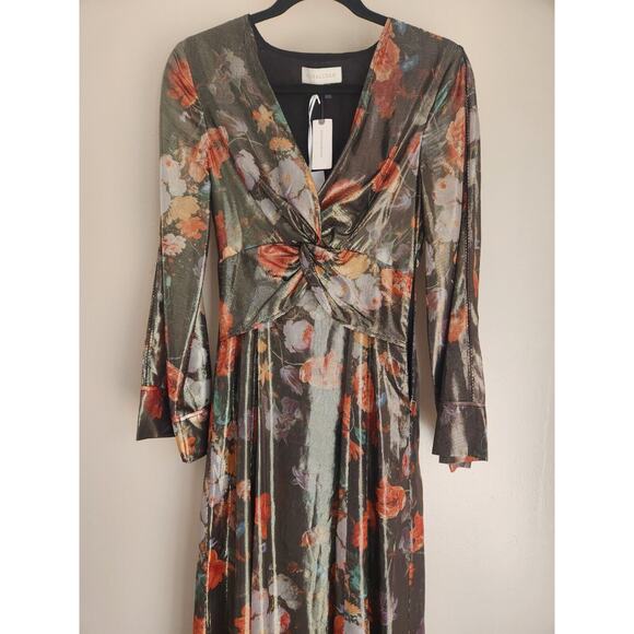 NWT Caballero Anthropologie Deep V-Neck Maxi Floral Dress Size XS - Picture 6 of 14